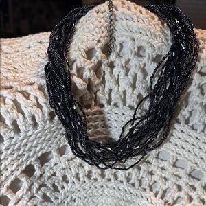 Elegant Black Beaded Necklace